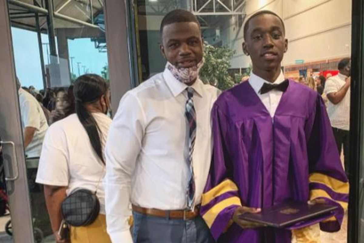 A student was barred from graduation for his shoes. So a teacher gave him the pair off his feet.