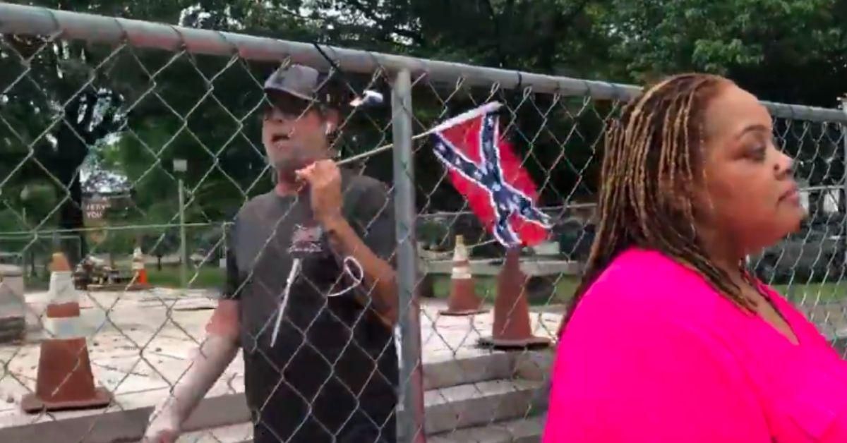 Construction Volunteer Harasses Black Gov't Official Over Confederate Tomb's Removal During Media Interview