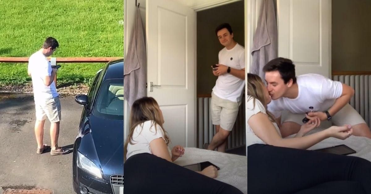 Guy Becomes Instant Legend With His Sweet Reaction To His Fiancée's 'Cheating' TikTok Prank