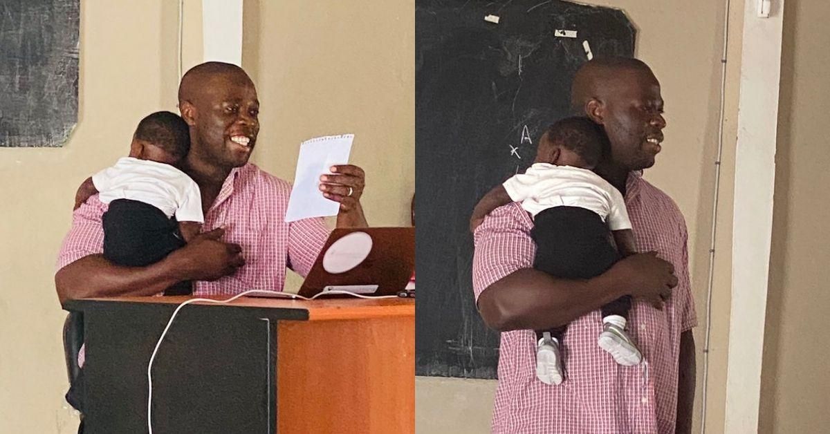 Professor Becomes Internet Hero After Helping Student Out By Cradling Her Baby During Class