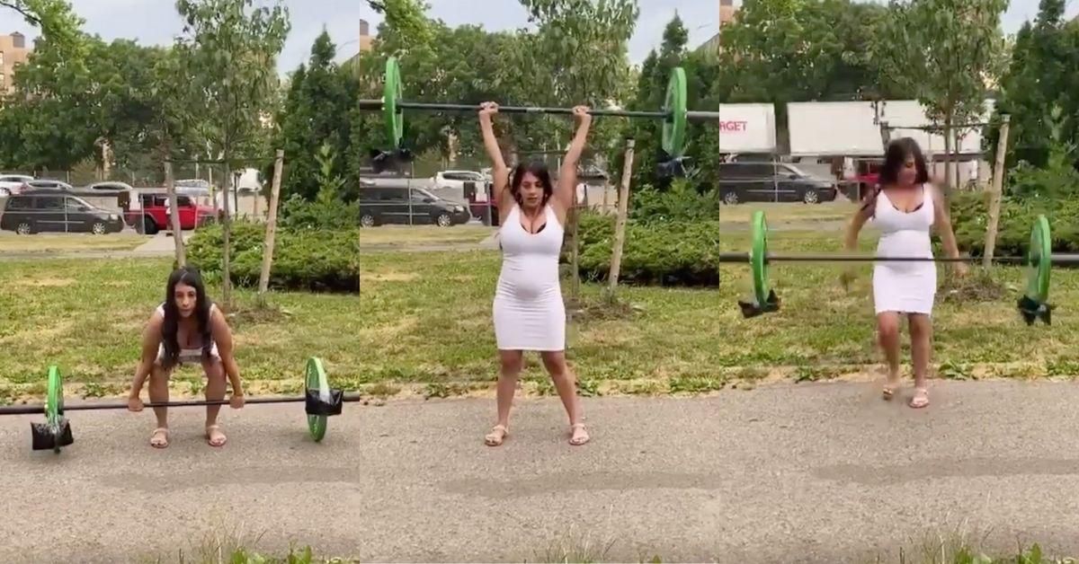 Mom-To-Be Shows Off Her Strength With Bizarre Weightlifting 'Gender' Reveal In Viral Video