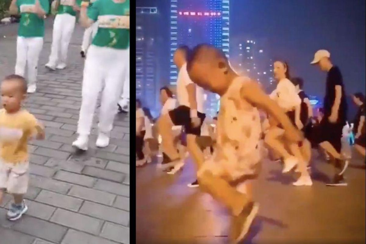 Everyone is sharing this video of a 3-year-old grooving alongside choreographed dancers