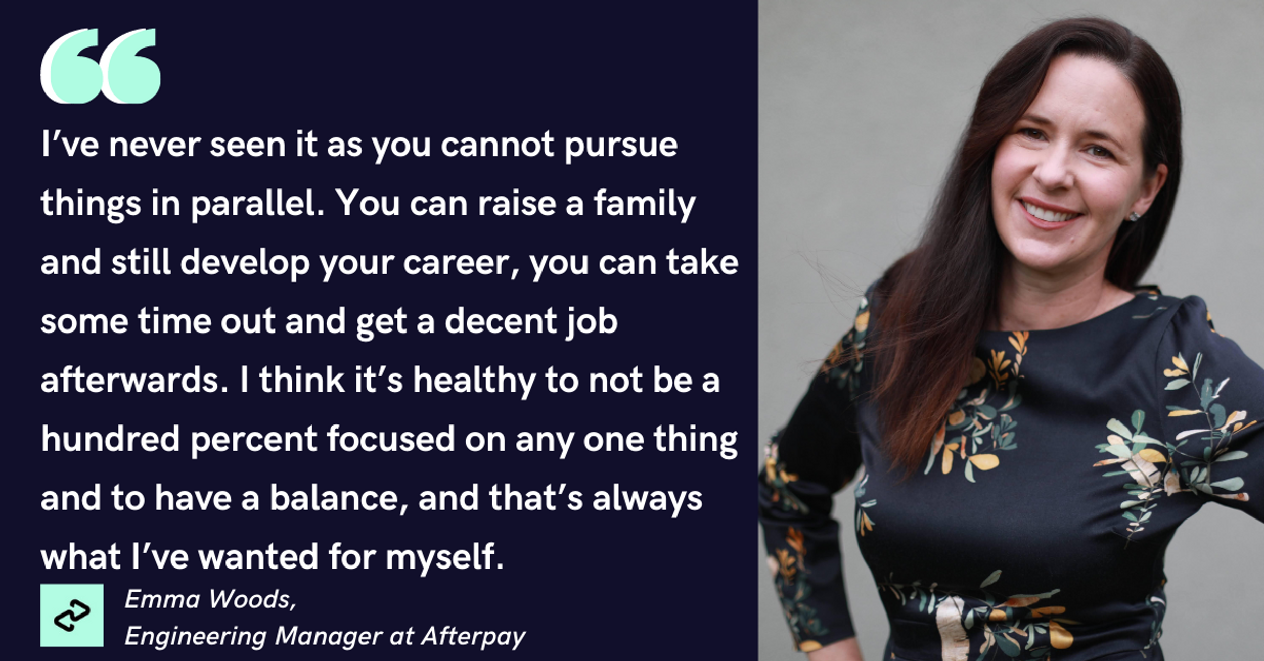 Blog post header with quote from Emma Woods, Engineering Manager at Afterpay