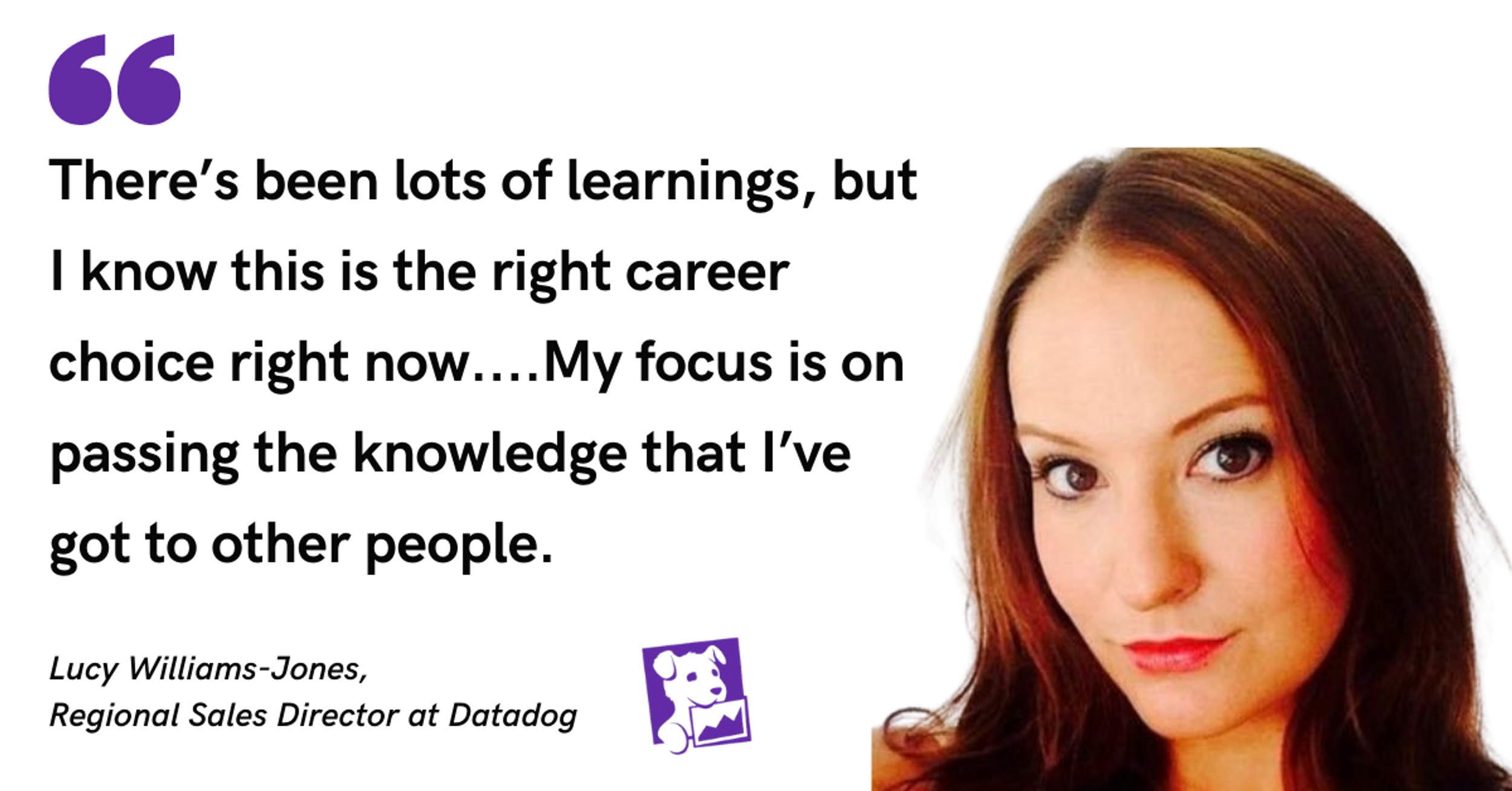 Blog post header with quote from Lucy Williams-Jones, Regional Sales Director at Datadog
