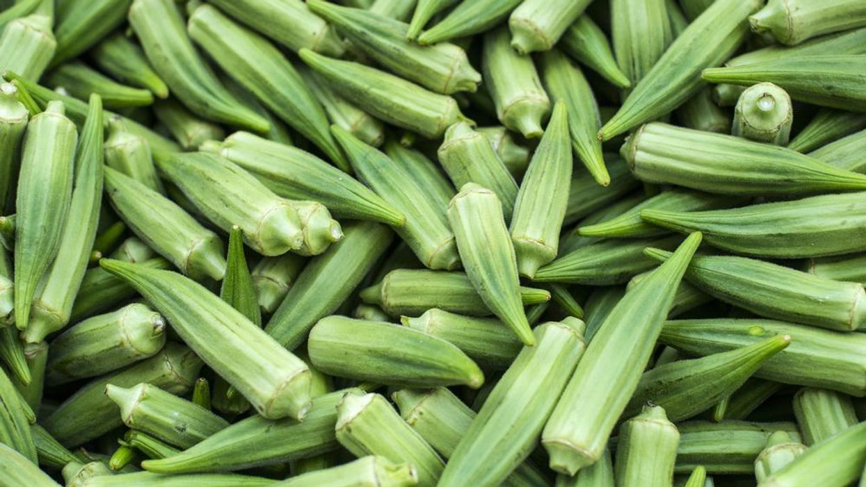A pile of uncooked okra