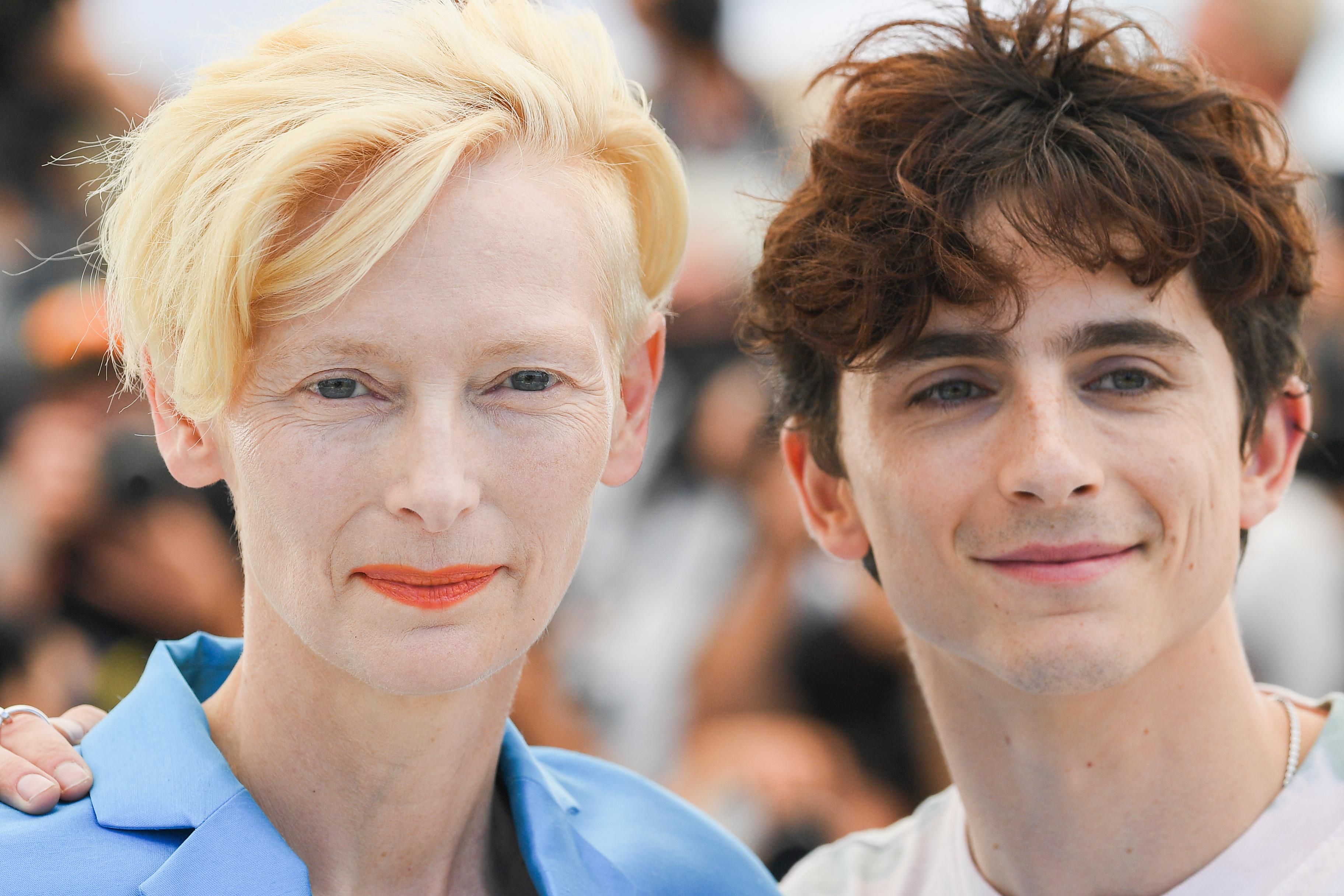 Watch Tilda Swinton Prank Timothée Chalamet at Cannes - PAPER