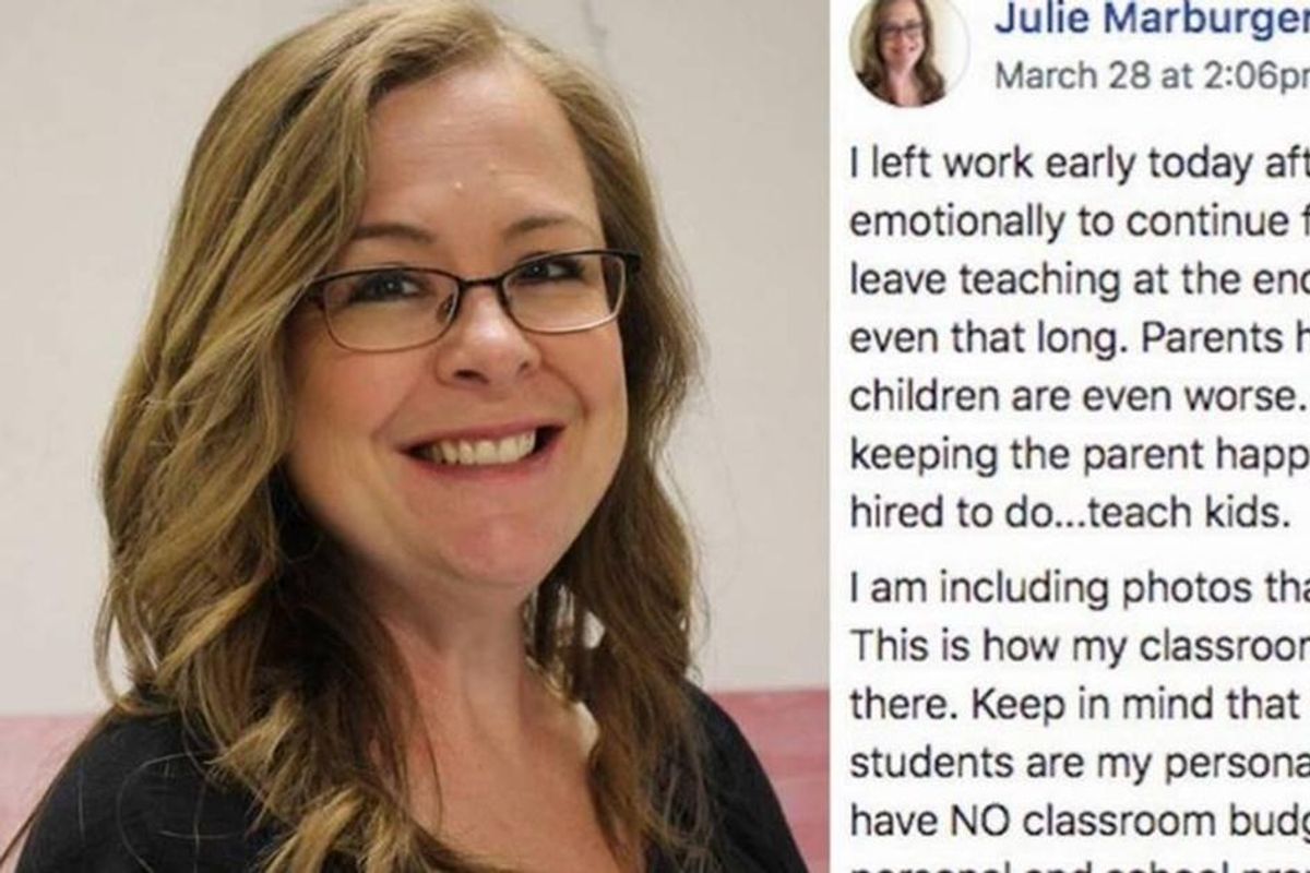 Soon-to-be ex-teacher goes off on parents who 'coddle and enable' kids. Internet applauds.