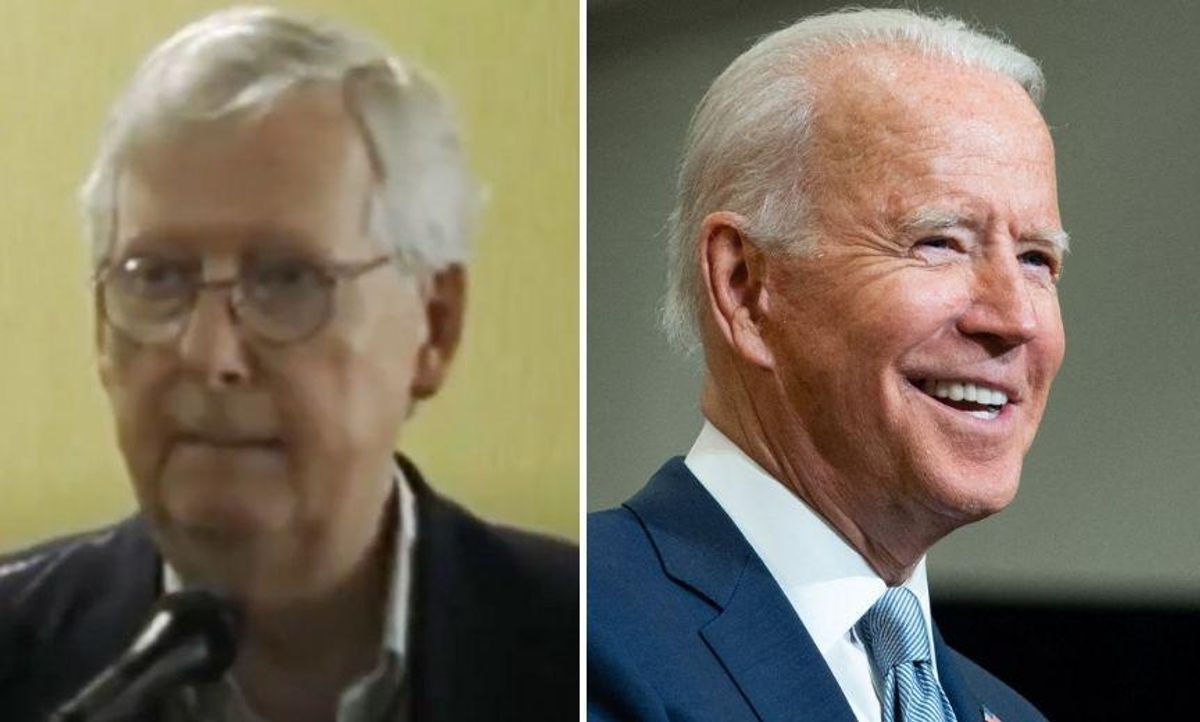 McConnell Tells Voters They're Getting 'A Lot More Money' From a Bill He Opposed—and It Makes the Perfect Biden Ad