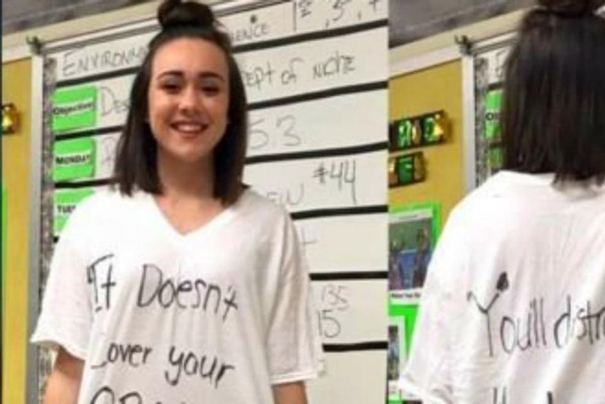 Teenage girl shamed for her ‘distracting’ outfit fights back in a very funny way