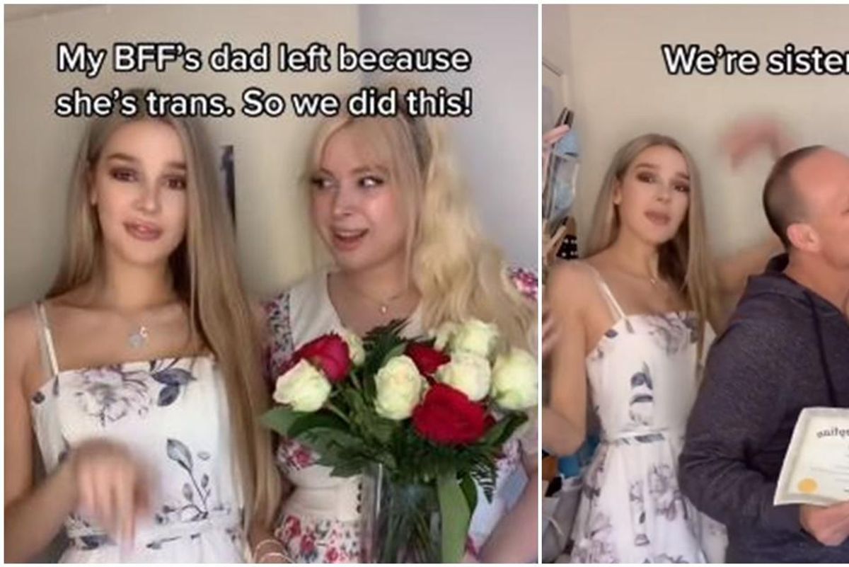 Dad 'adopts' his trans daughter's best friend who was rejected by her dad after transitioning