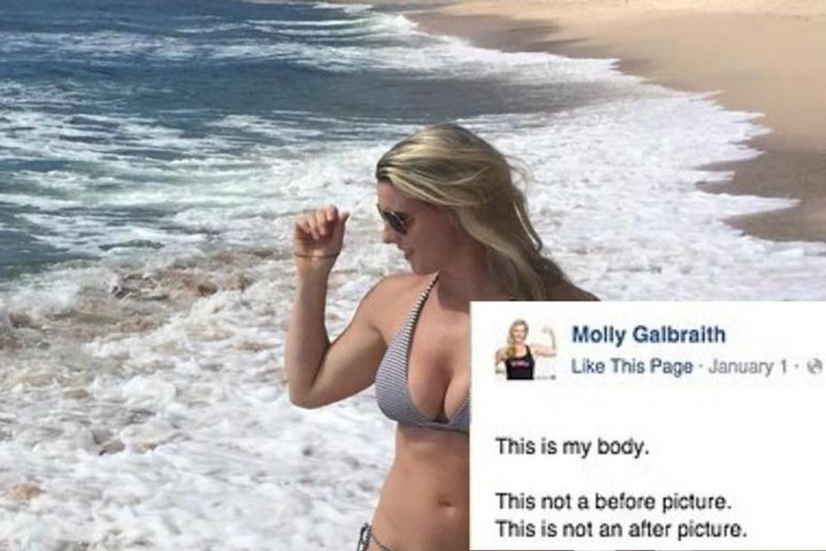 Woman’s bikini shot and caption become a manifesto on self-acceptance