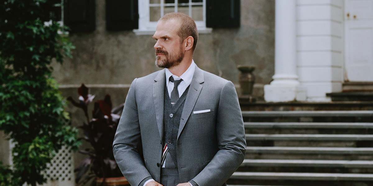 Thom Browne Shows Off a New Side to David Harbour's Rugged Style