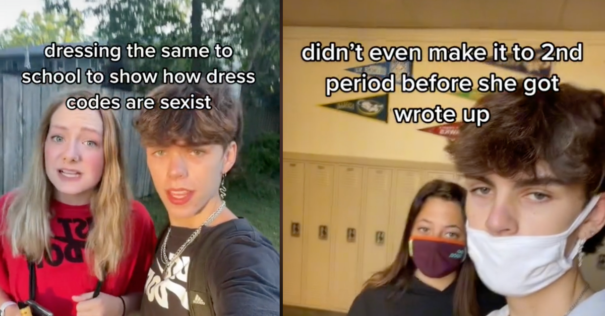 Teen Dresses Like His Female Classmate To Test School's Sexist Dress Code—And The Results Are Infuriating