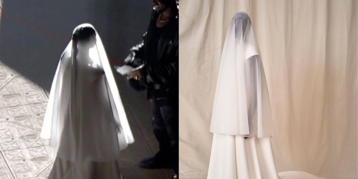 Kim Wore a Balenciaga Wedding Gown to Kanye's 'Donda' Event
