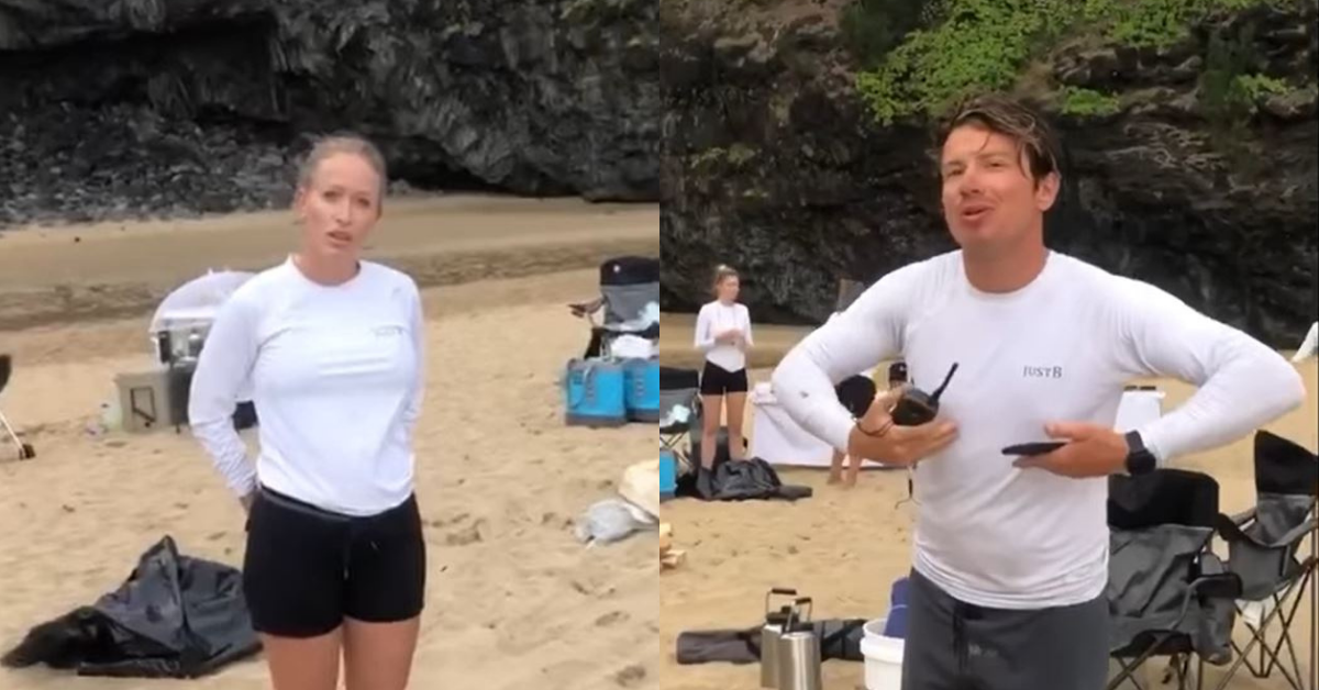 Hawaiian Woman Confronts White Tourists For Trying To Set Up Barbecue Event On Sacred Beach