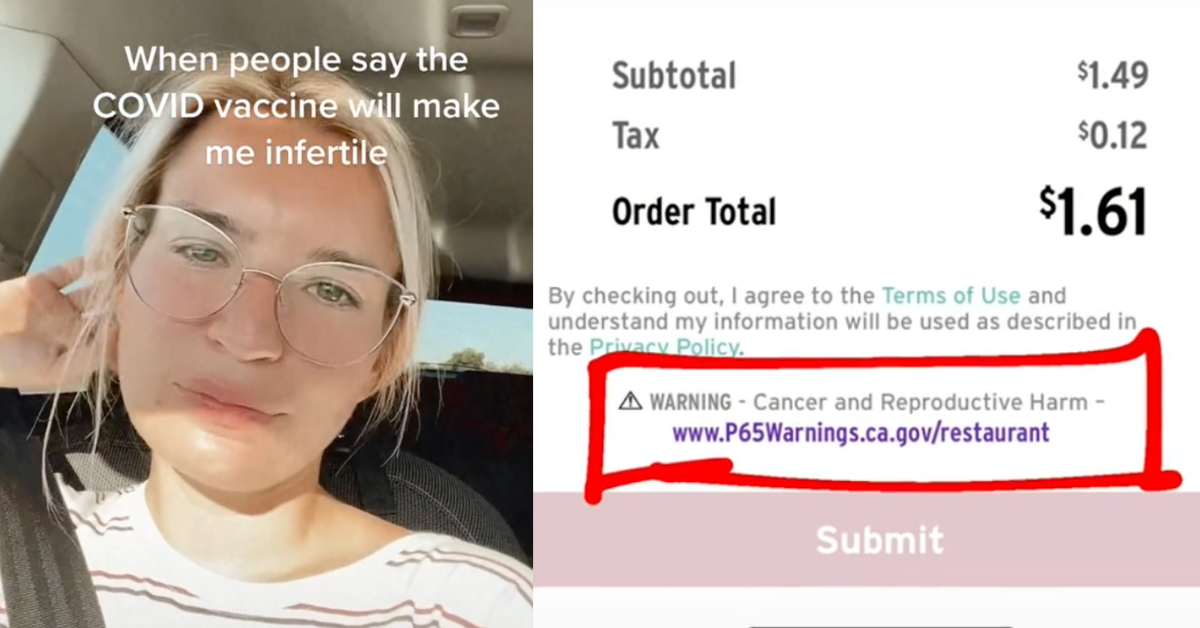 TikToker Blasts Anti-Vaxxers Worried About Fertility Issues By Showing Taco Bell's Warning Label