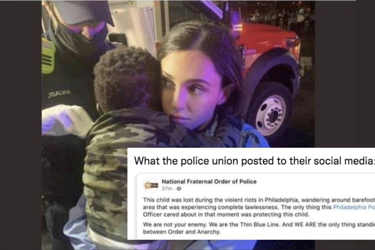 The toddler in this 'sweet' viral photo is actually the victim of a police brutality case