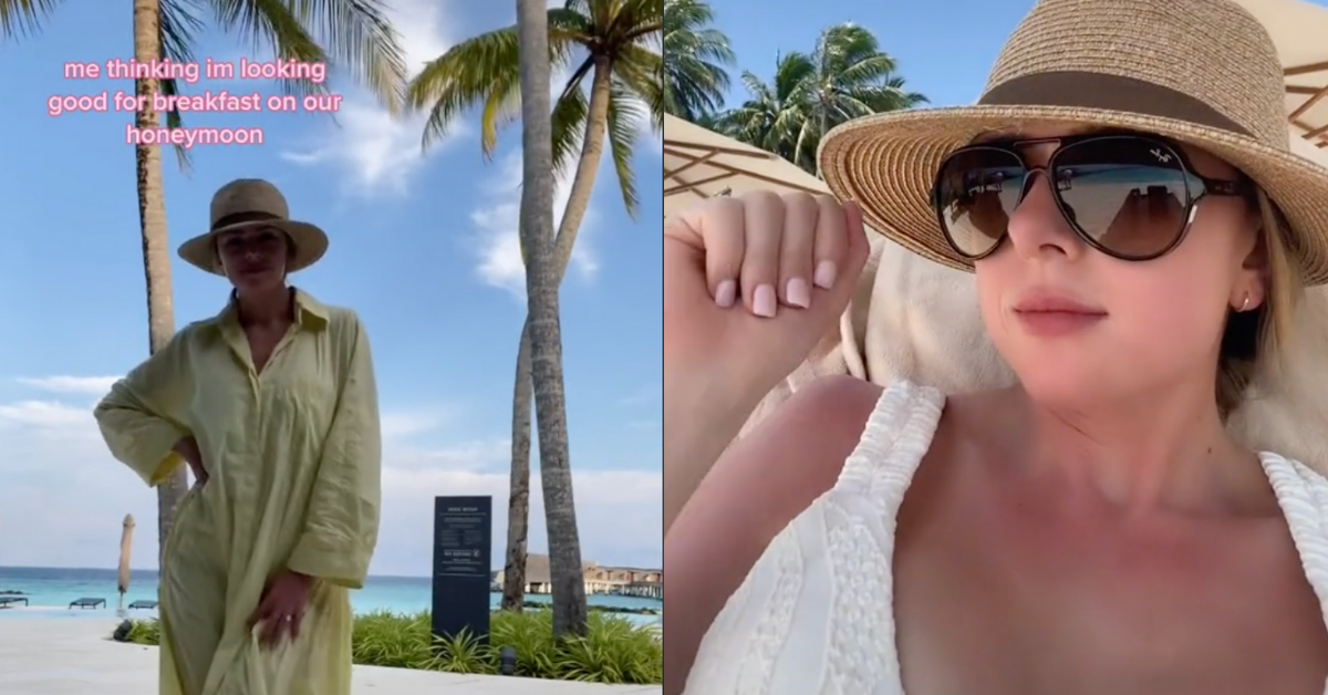 Woman On Honeymoon Has Hilariously Epic Fashion Fail After Riding Bike In A Shirt Dress