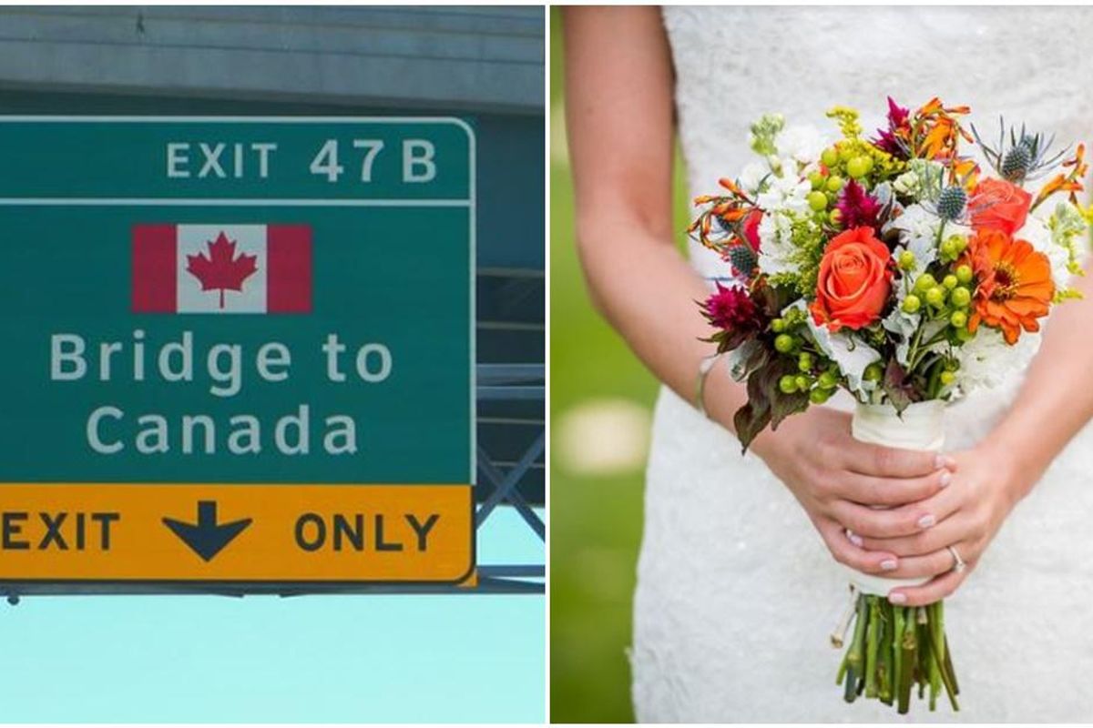 COVID rules prevented her Canadian family from attending her wedding—she had it on the border