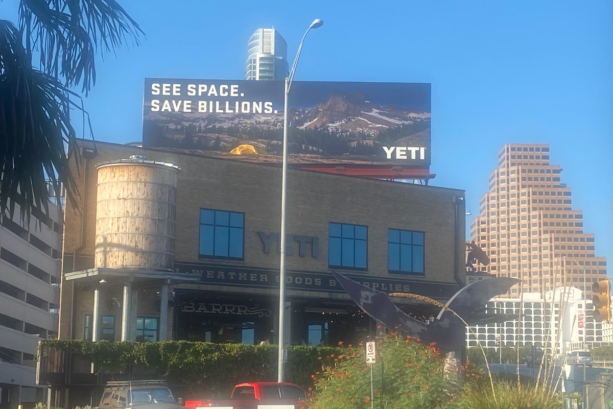 Austin's YETI has a message for Elon Musk that can be seen from space