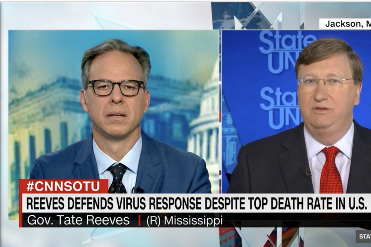 Jake Tapper Very Through With Idiot Mississippi GOP Gov. Tate Reeves
