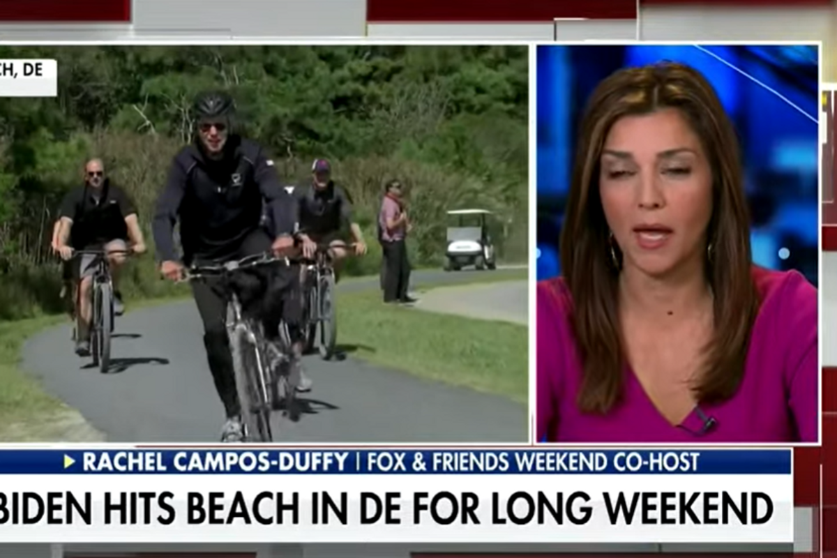 Fox News Idiot Wishes Biden Didn't Constantly Ride Bike Like Old Sad Frail Dead Bike Riding Person