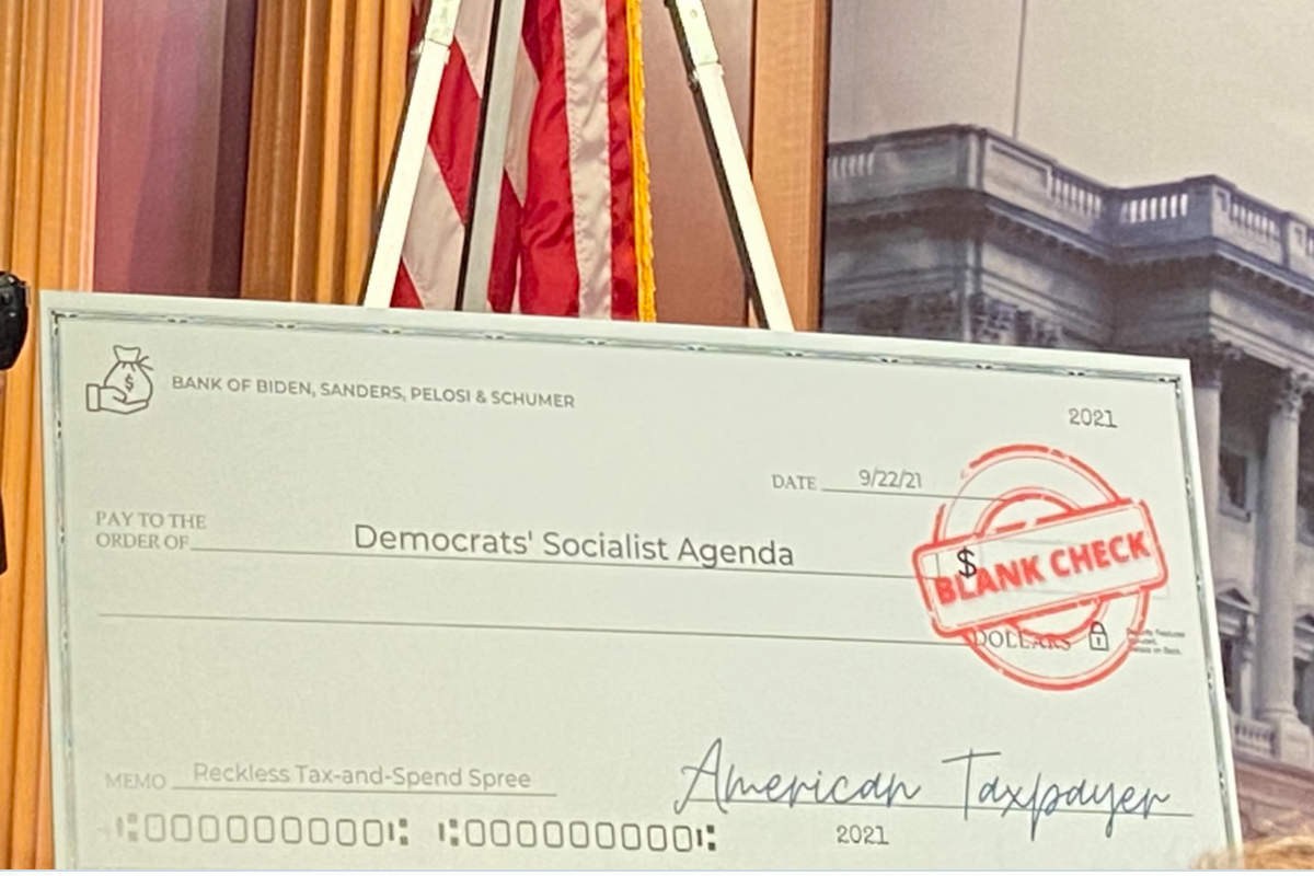 Just Look At This A-Hole Mitch McConnell’s Stupid Oversized Blank Check