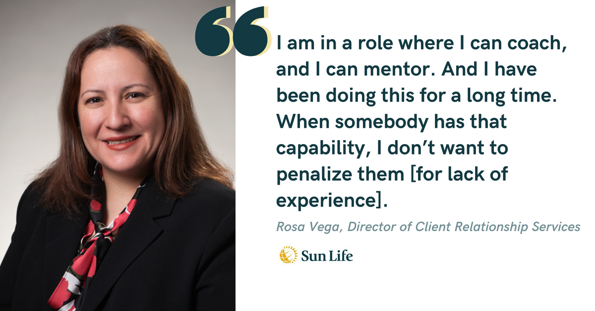 Blog post banner with quote from Rosa Vega, Director of Client Relationship Services at SunLife