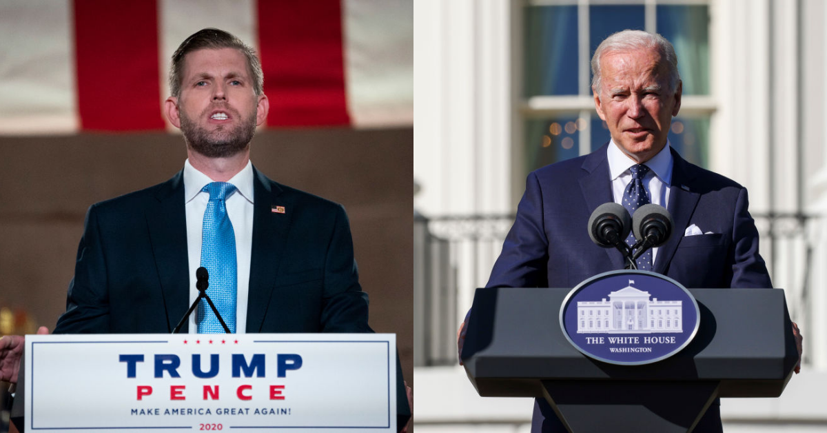 Eric Trump Rips Biden For Spending Time At Home In Delaware—And Who Wants To Tell Him?