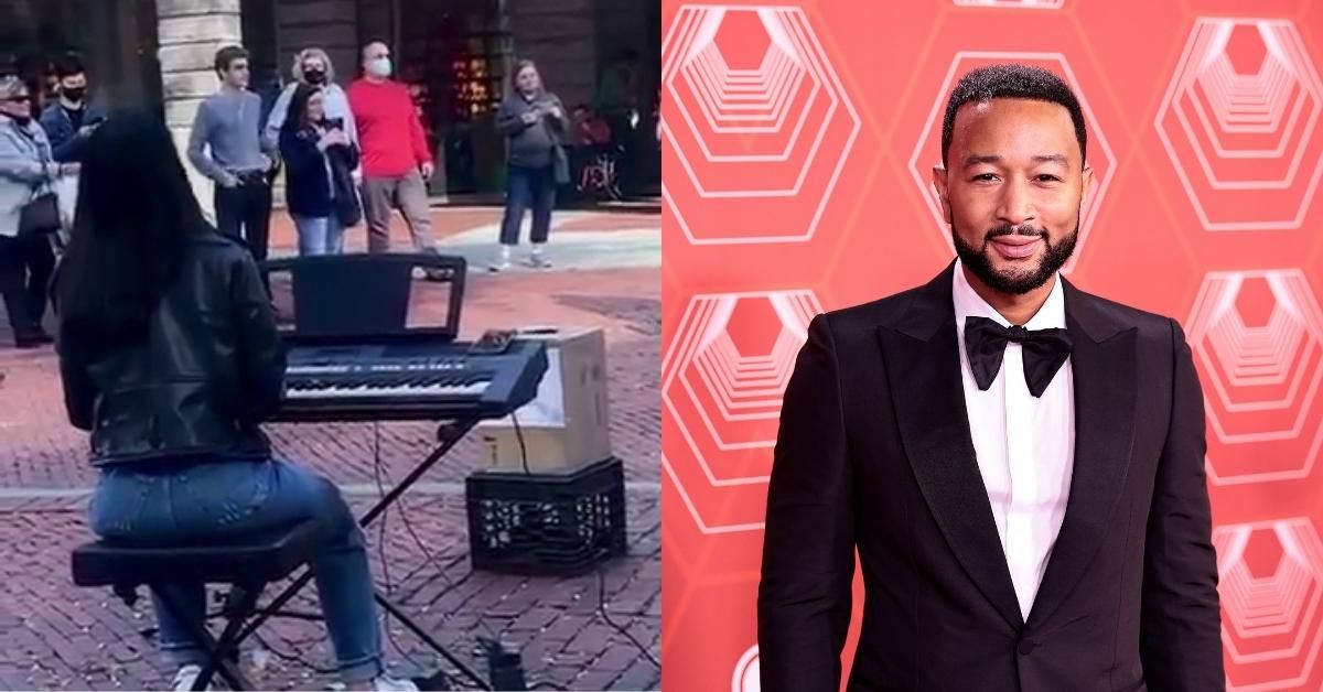 Street Performer Singing John Legend Song Stunned To Realize John Legend Is In The Crowd