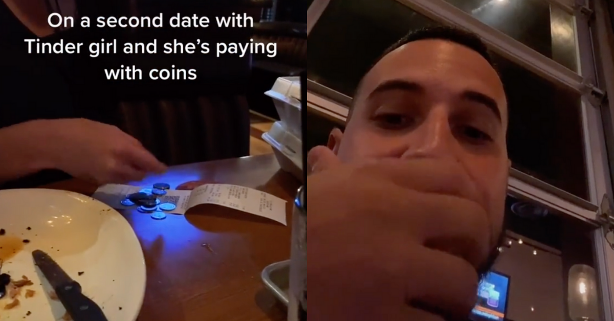 TikToker Hit With Backlash After Shaming His Tinder Date For Paying For Her Meal With Coins