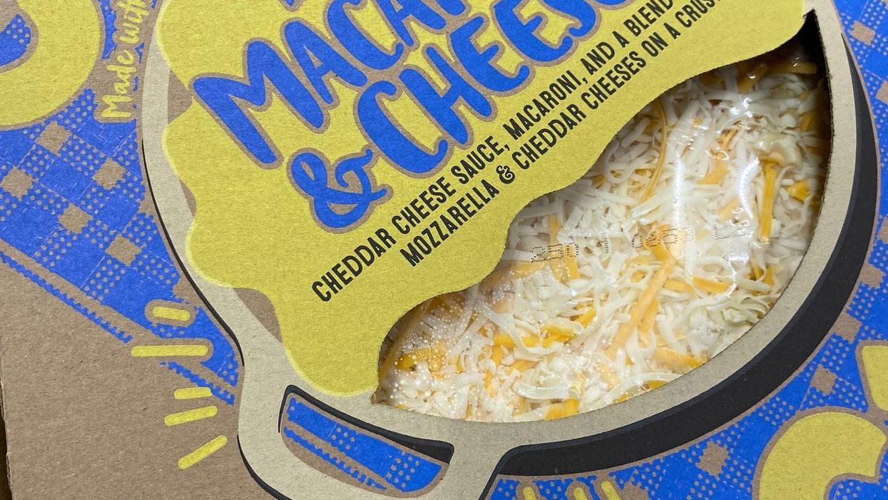 You can buy mac and cheese pizza at Aldi