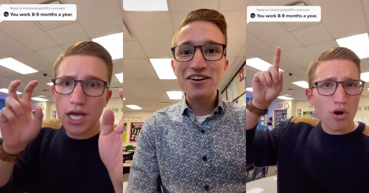 Teacher Breaks Down How Little He's Paid After Being Called Out For Not Working Year Round—And People Are Horrified