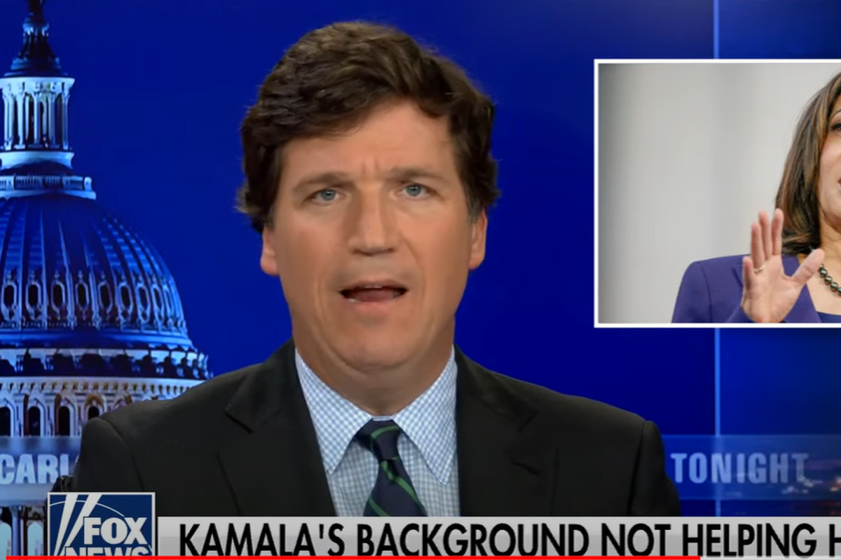 Tucker Feeling Threatened By Black Woman Who Is Vice President Again, We Guess