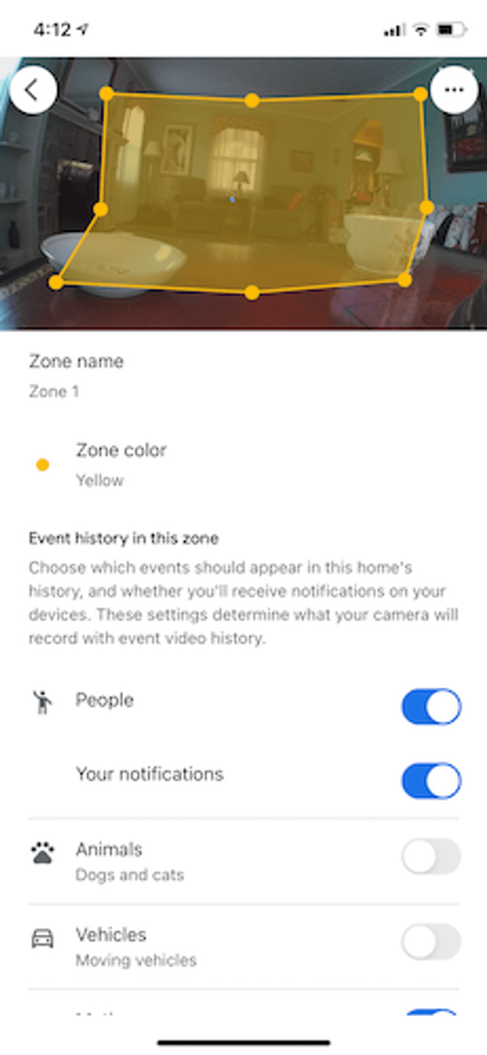 Setting up Zones with custom motion detection in the google home app for Nest Cam