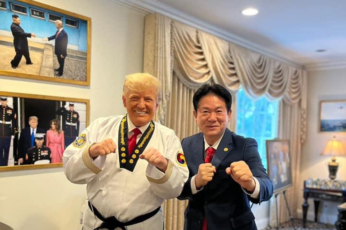 Bet You Libs Don't Even Think Trump Deserves Honorary Black Belt In Taekwondo