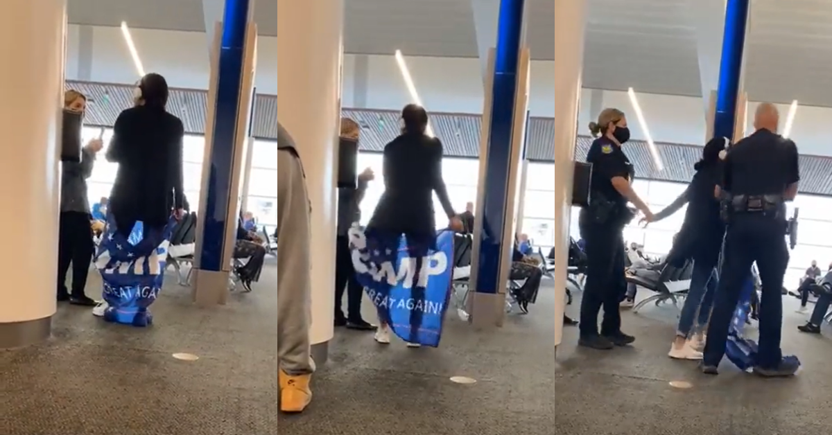 Trump Supporter Gets An Instant Dose Of Karma After Smacking Woman's Phone At Airport