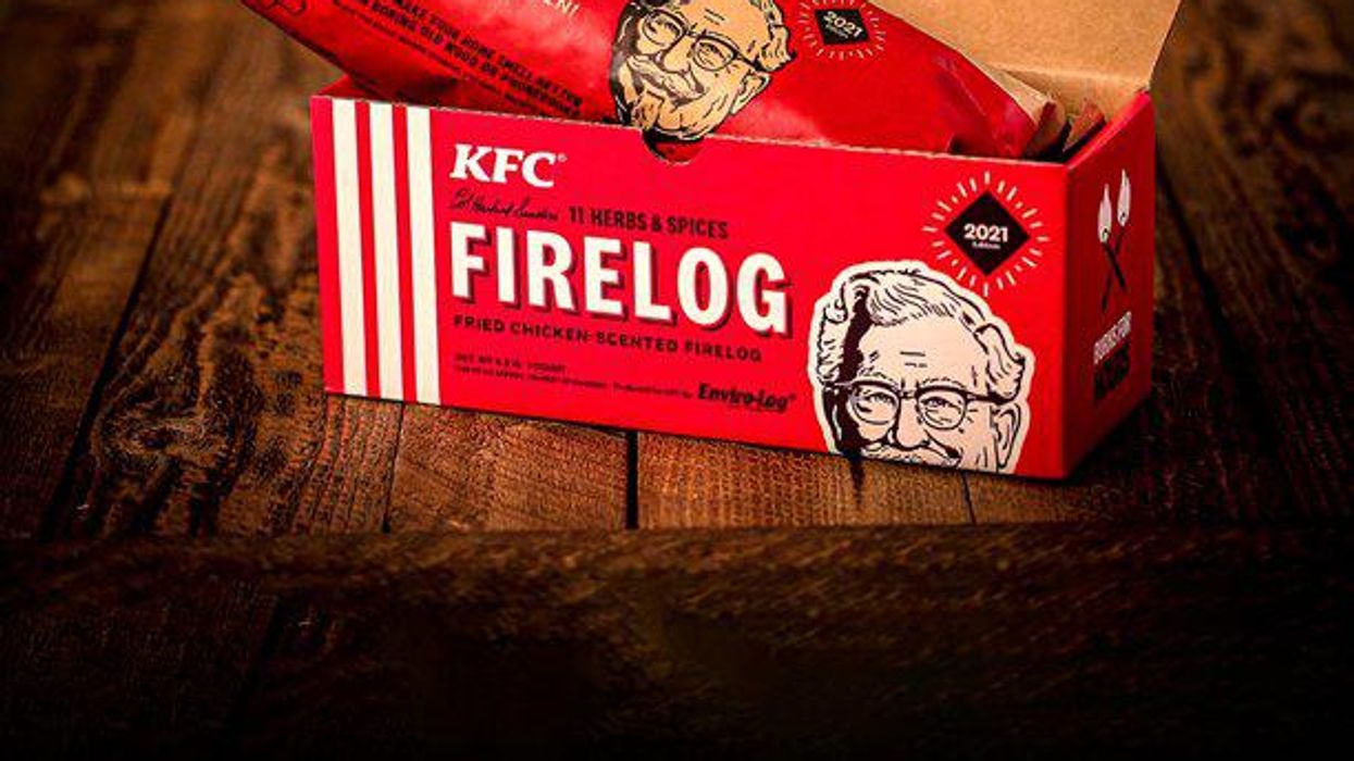 KFC's fried chicken firelog is back, and this year its scent has gone "extra crispy"