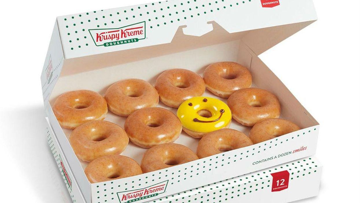 You can get a dozen glazed doughnuts at Krispy Kreme for only $1 this Sunday
