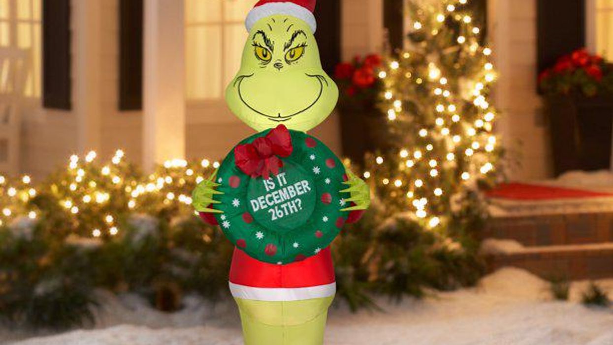 This Grinch inflatable is the perfect Christmas decor for anyone who's already over the holidays