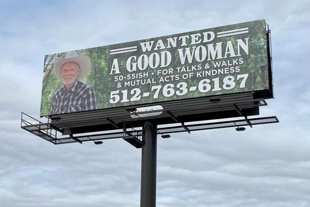 Texas transplant looking for the right woman to sweep him off his feet via billboard in Austin area