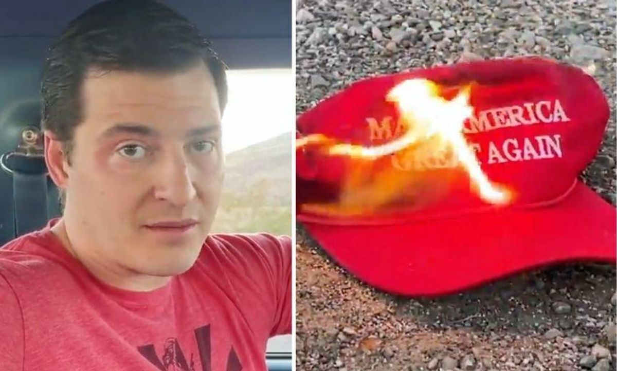GOP Senate Candidate Burns MAGA Hat and Slams Trump as a 'Little B**ch' in Bonkers Campaign Ad