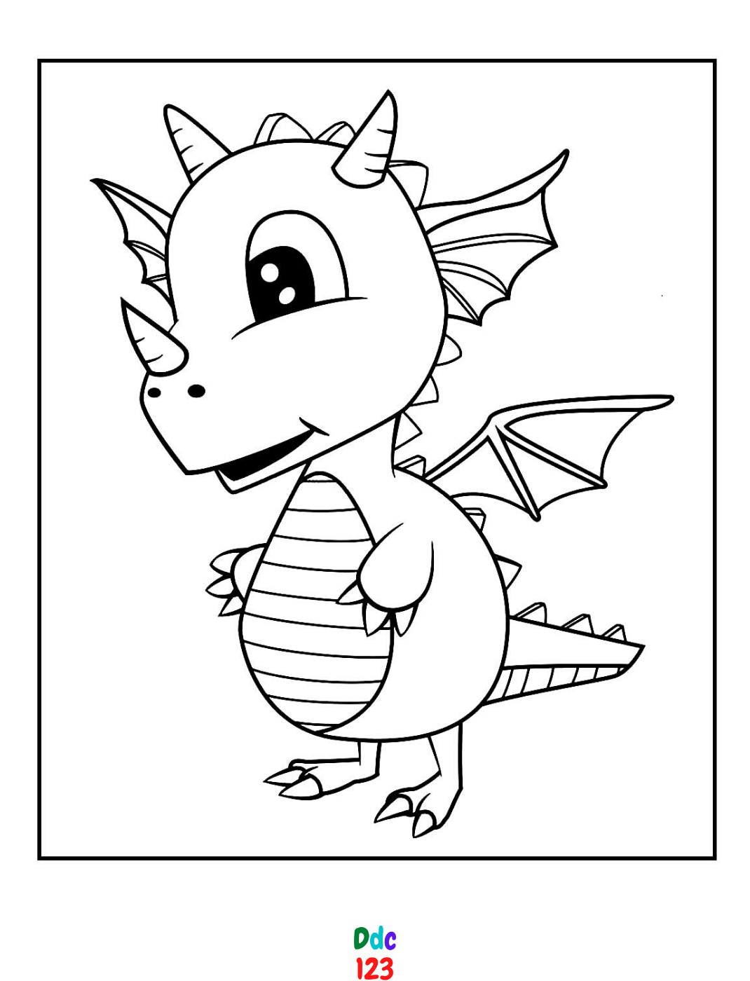 Free Dragon Coloring Pages for kids - DDC123