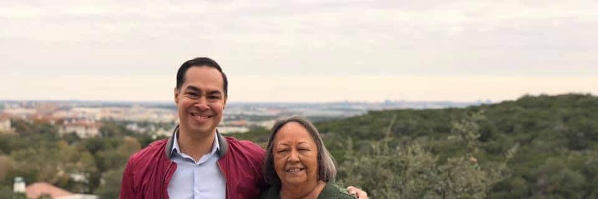 latino man and woman, Julian Castro and his mother Rosie Castro