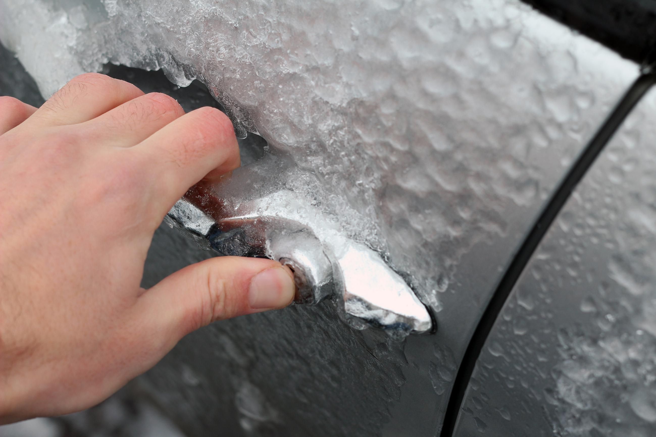 how to open car door when it's frozen