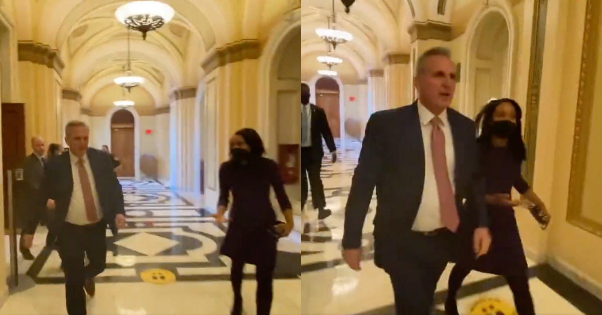 Kevin McCarthy Mocked After Video of Him Speedily Running Away From Reporter Goes Viral