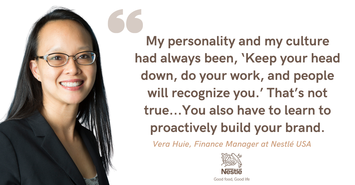 Blog post header with quote from Vera Huie, Finance Manager at Nestlé USA