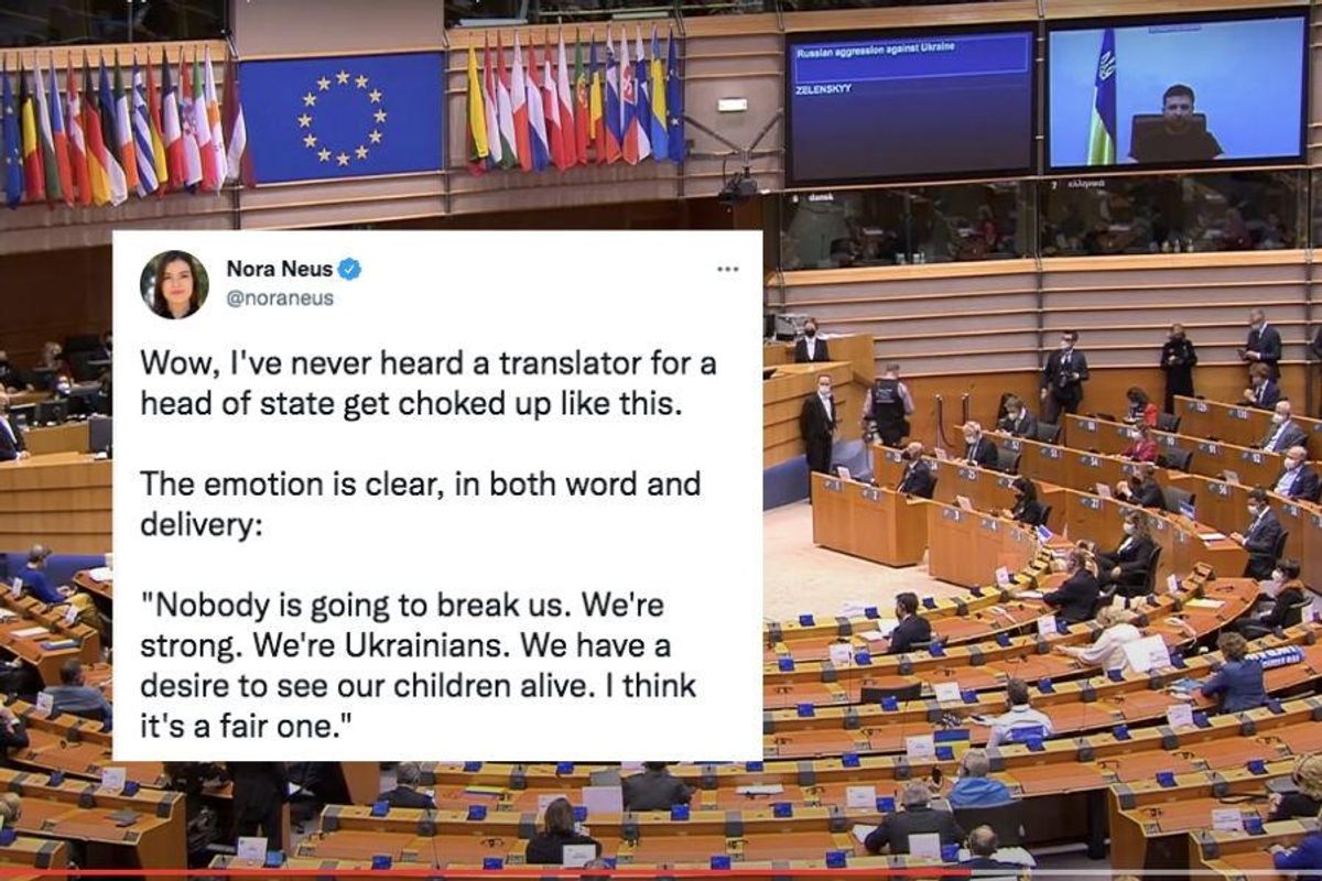 President Zelenskyy's speeches keep bringing the people translating them to tears