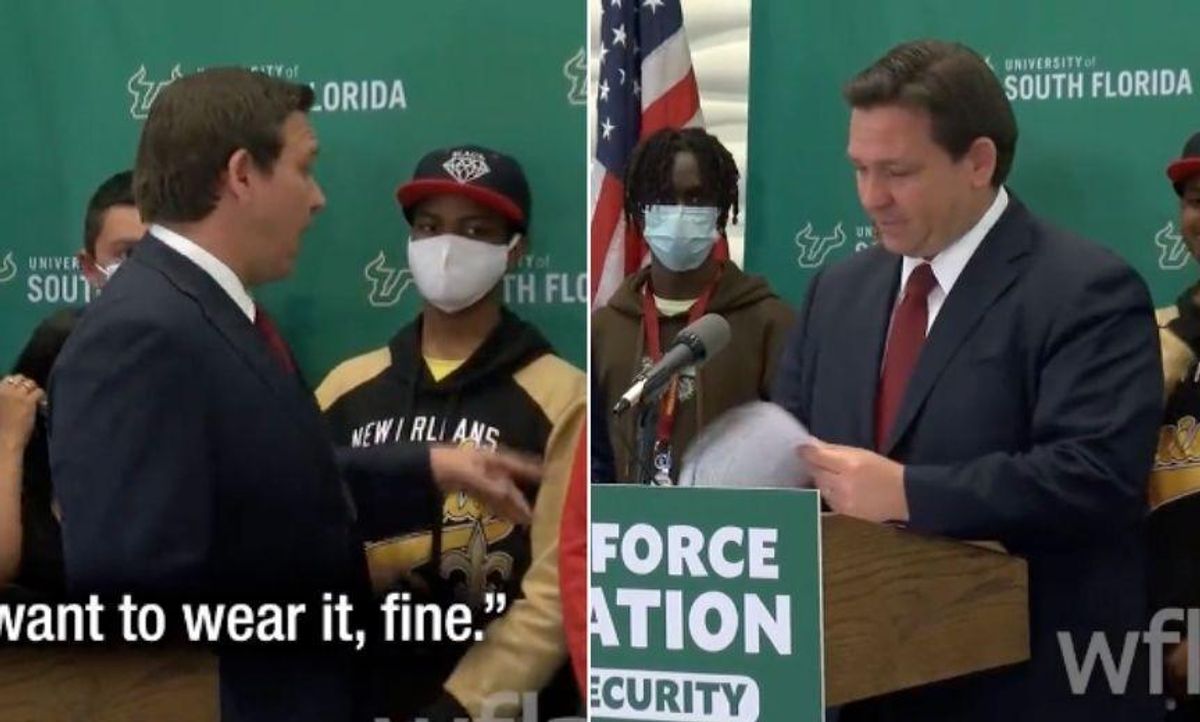 DeSantis Blasted for Publicly Berating Students for Wearing Masks at Press Conference