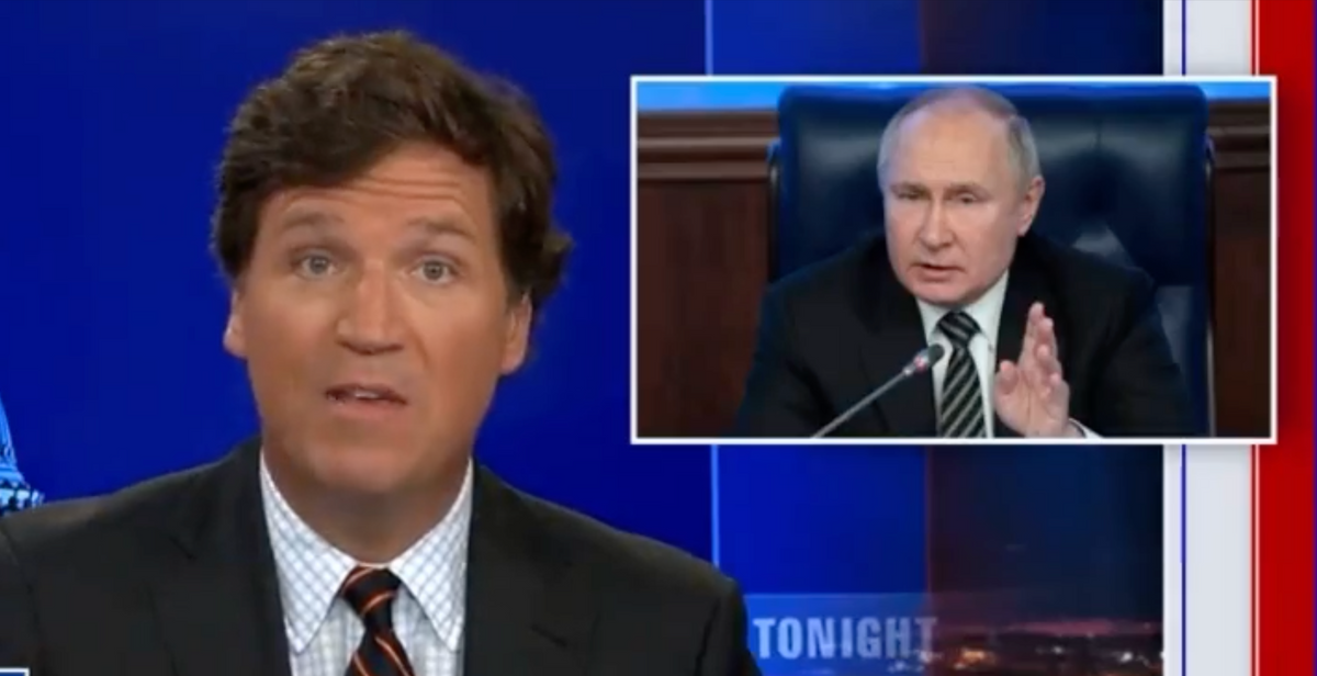 Tucker Carlson Rattles Off List of Grievances in Bonkers Defense of Putin—and People Had the Same Response